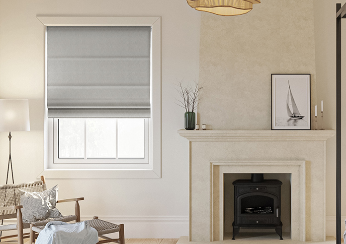 Genoa Faux Silk (Blackout), Silver Shimmer - Twist&Fit Roman Blind - Image 3
